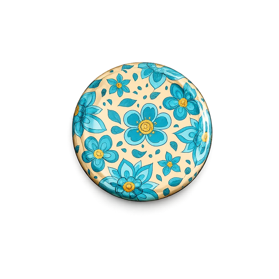 63 mm Metal Lug Cap Blue Floral