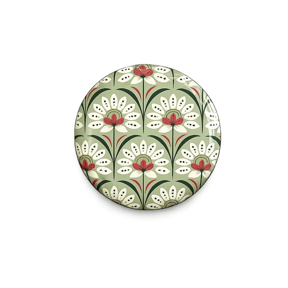 63 mm Metal Lug Cap Green Floral