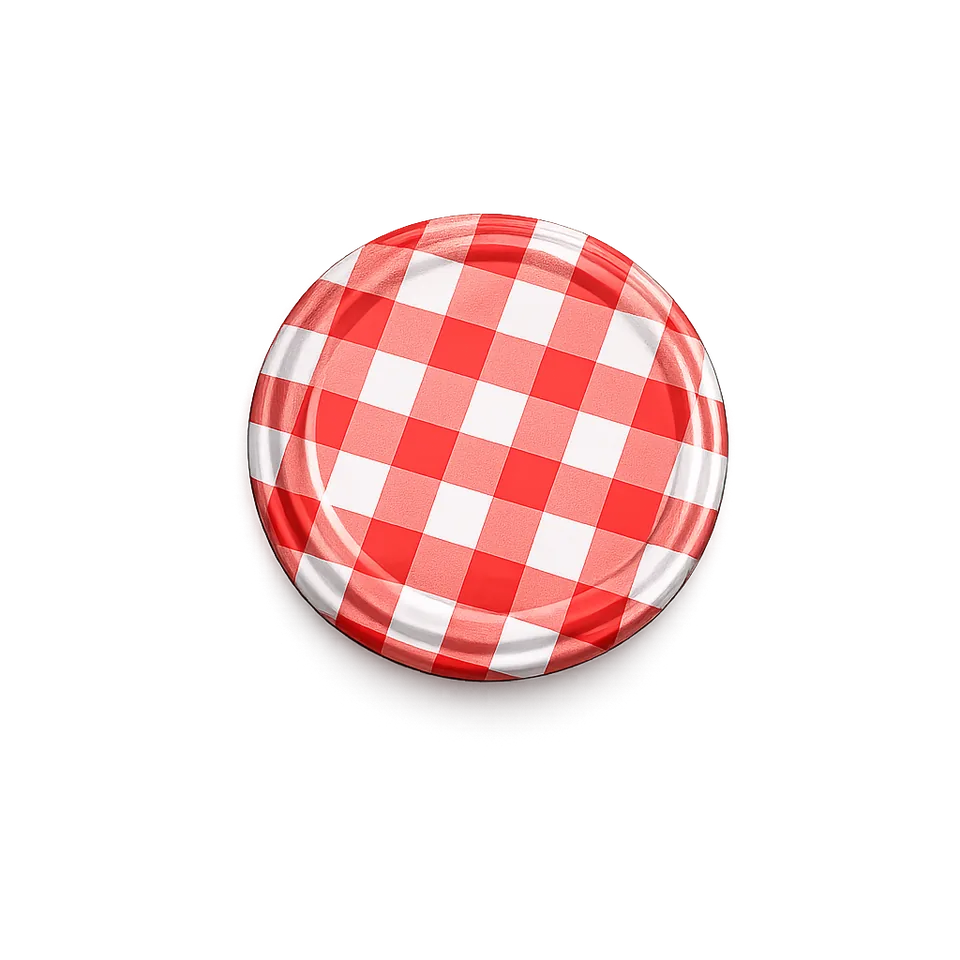63 mm Metal Lug Cap Red Check