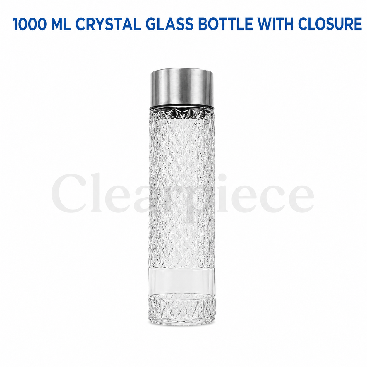 1000ml Crystal Glass Water Bottle with Closure