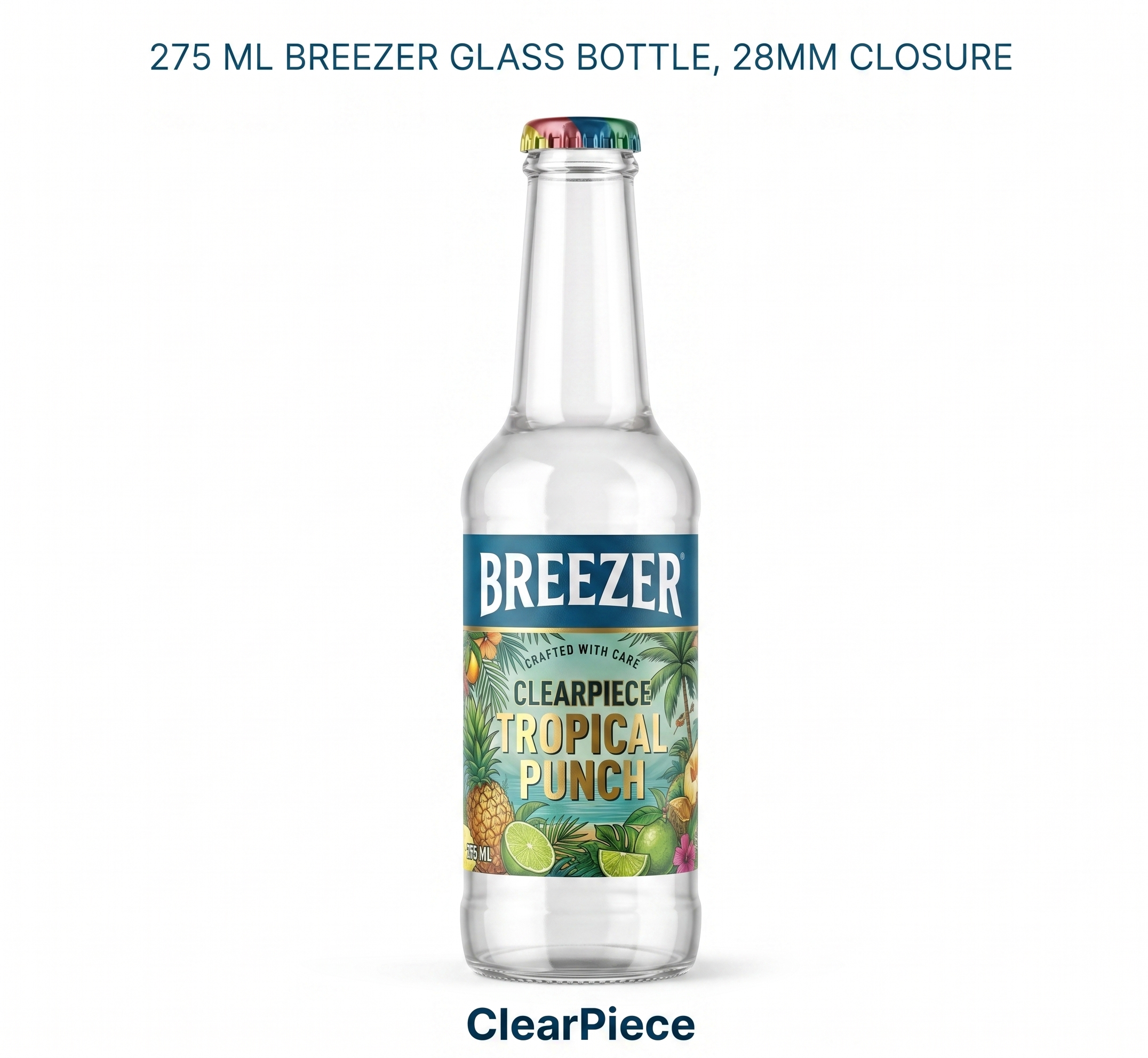 275 ml Breezer Glass Bottle, 28mm CLosure view 3