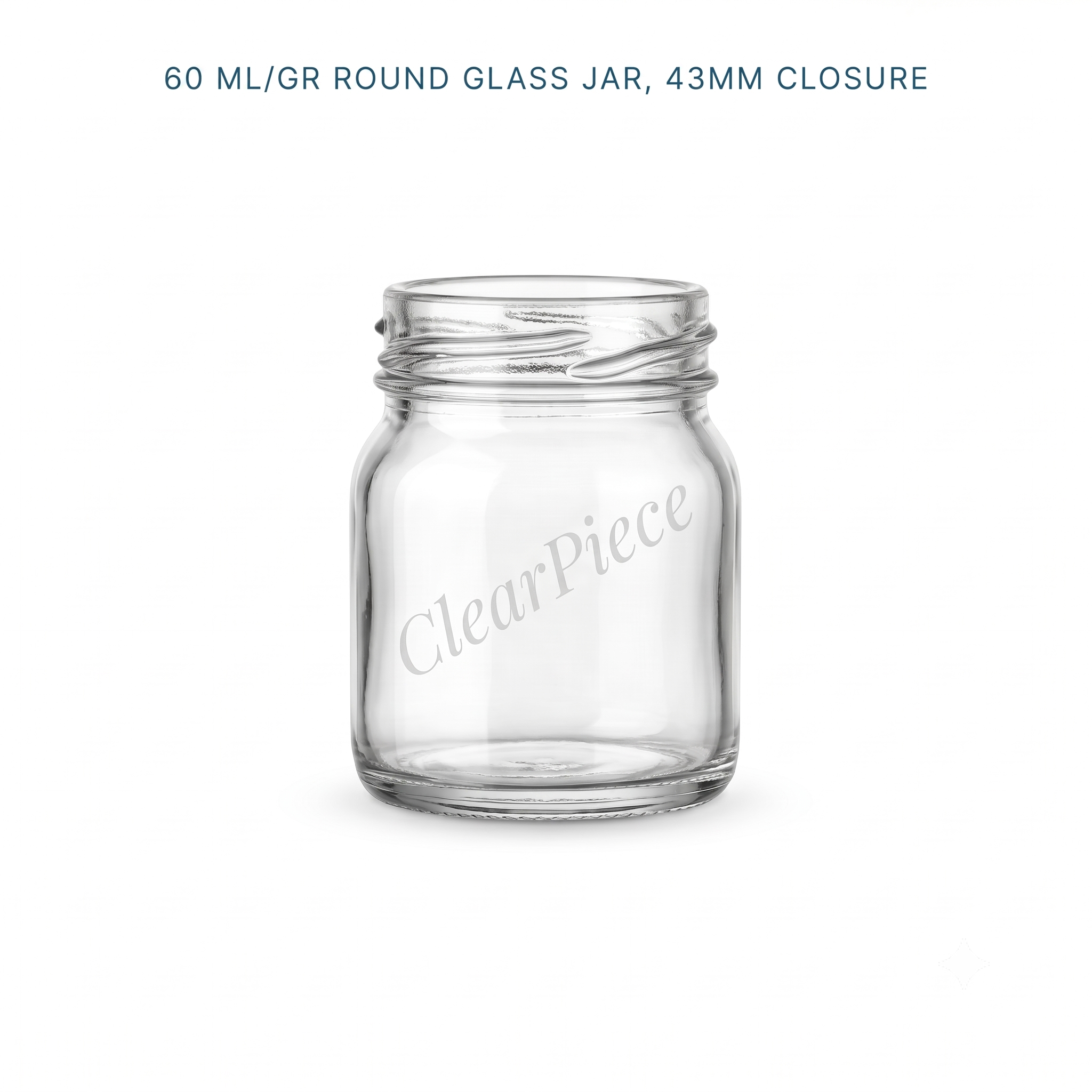 60 ml Round Glass Jar, 43mm Closure