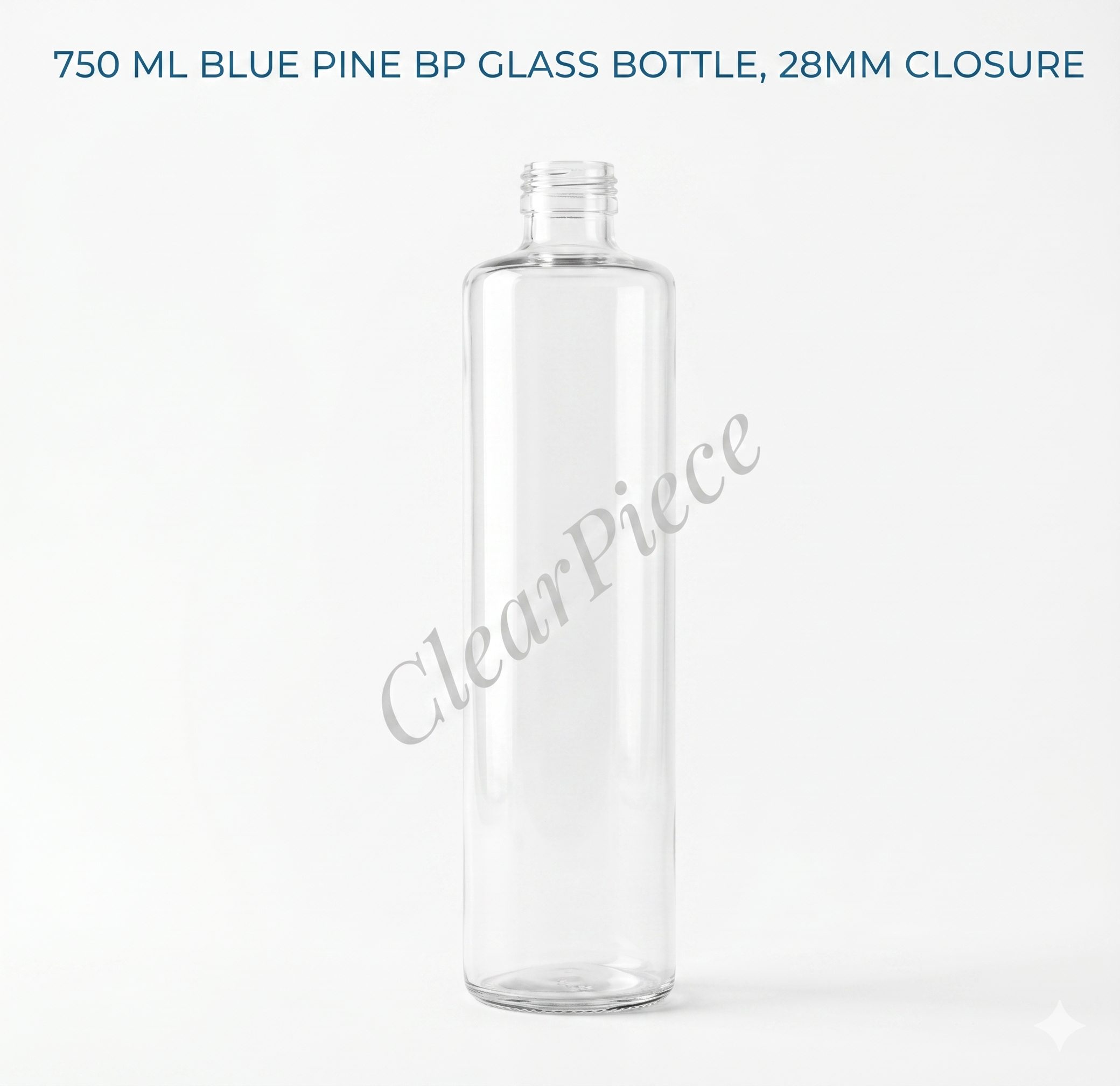 750 ml Blue Pine BP Glass Bottle, 28mm Closure