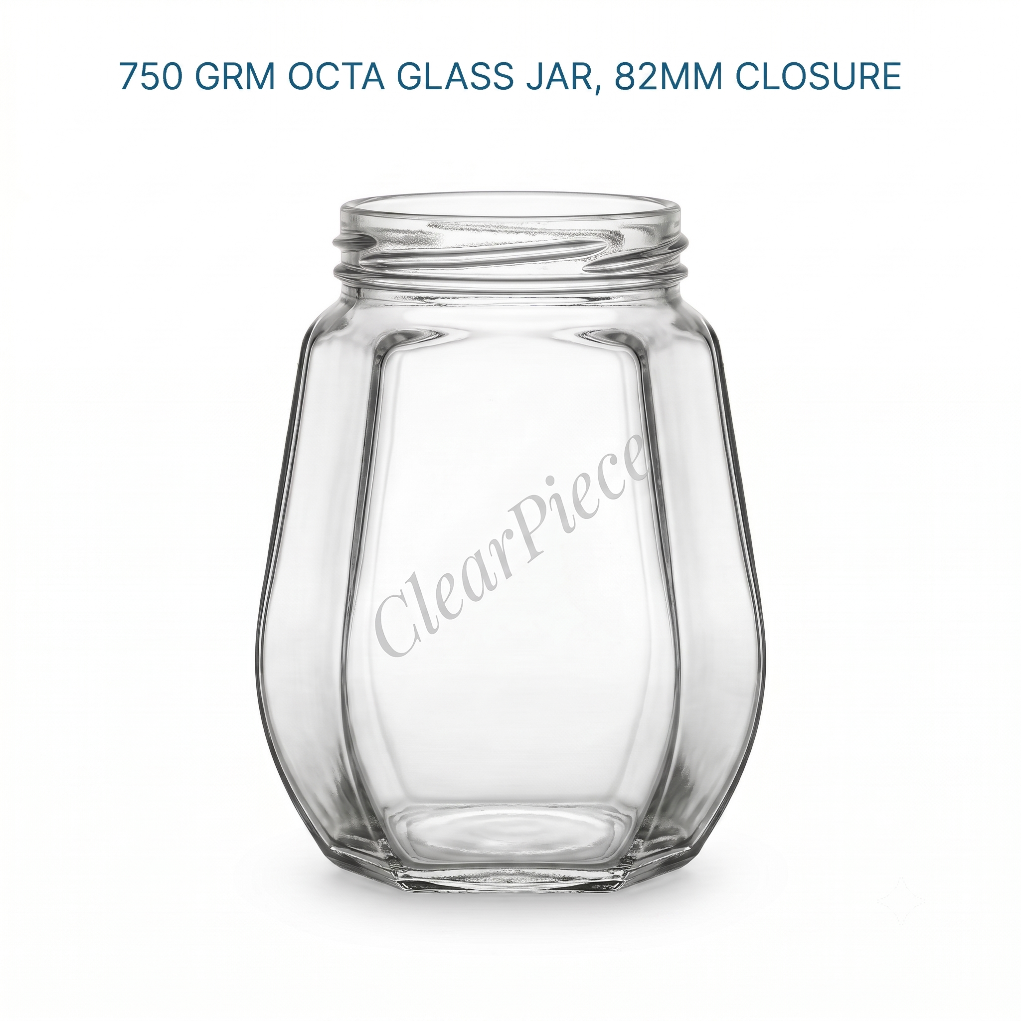 750 grm Octa Glass Jar, 82mm Closure