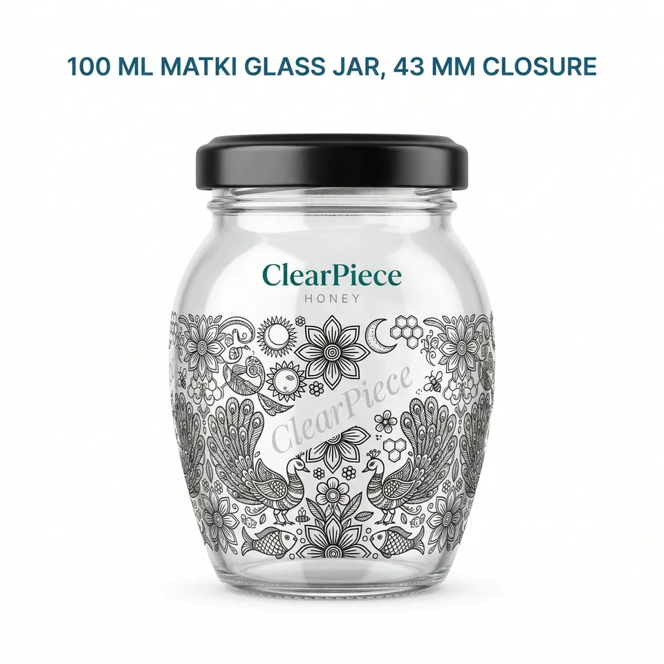 100 ml Matki Glass Jar 43mm Closure view 3