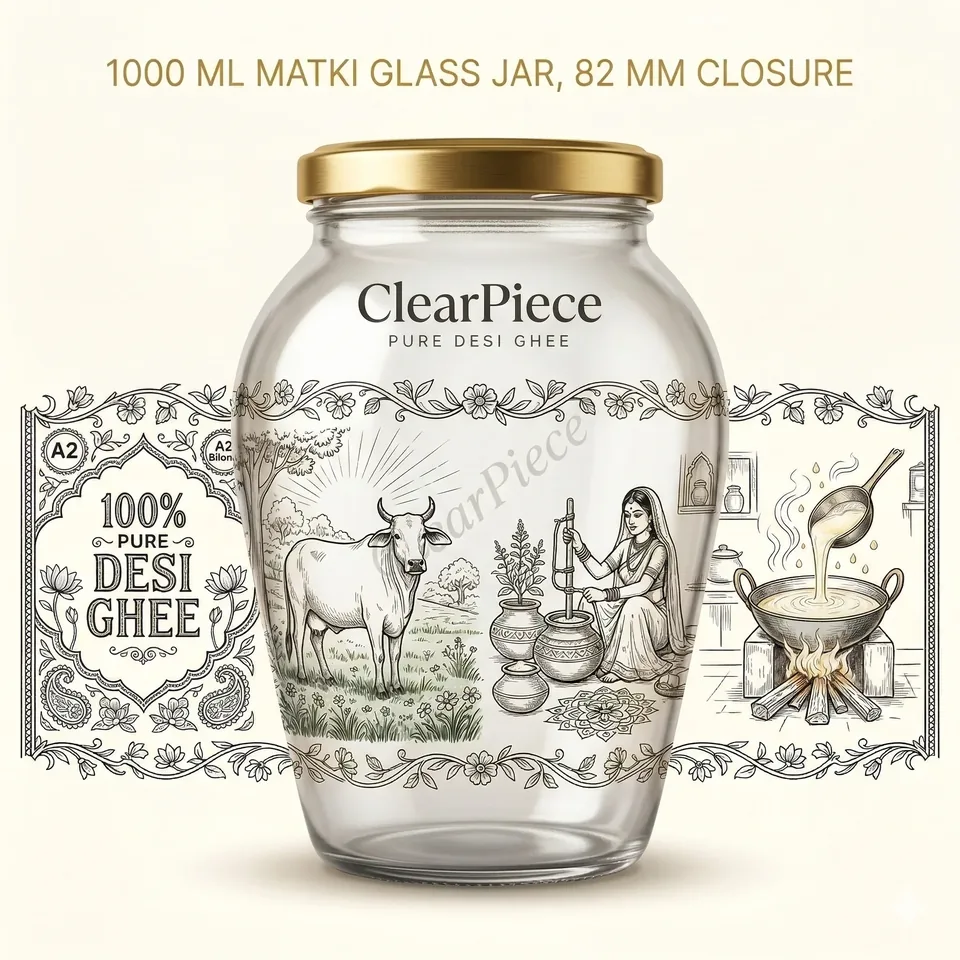 1000 ml Matki Glass Jar 82mm Closure view 3