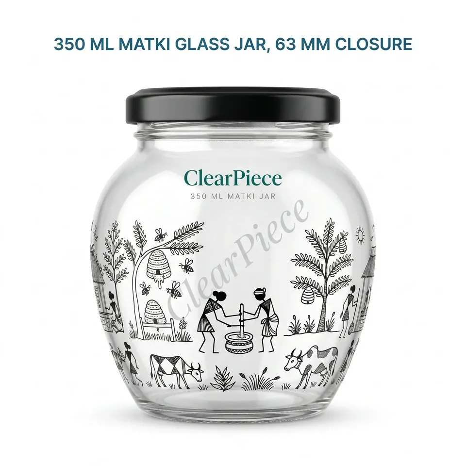 350 ml Matki Glass Jar 63mm Closure view 3