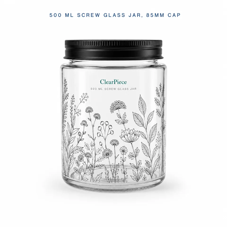 500 ml Screw Glass Jar, 85mm Closure view 3