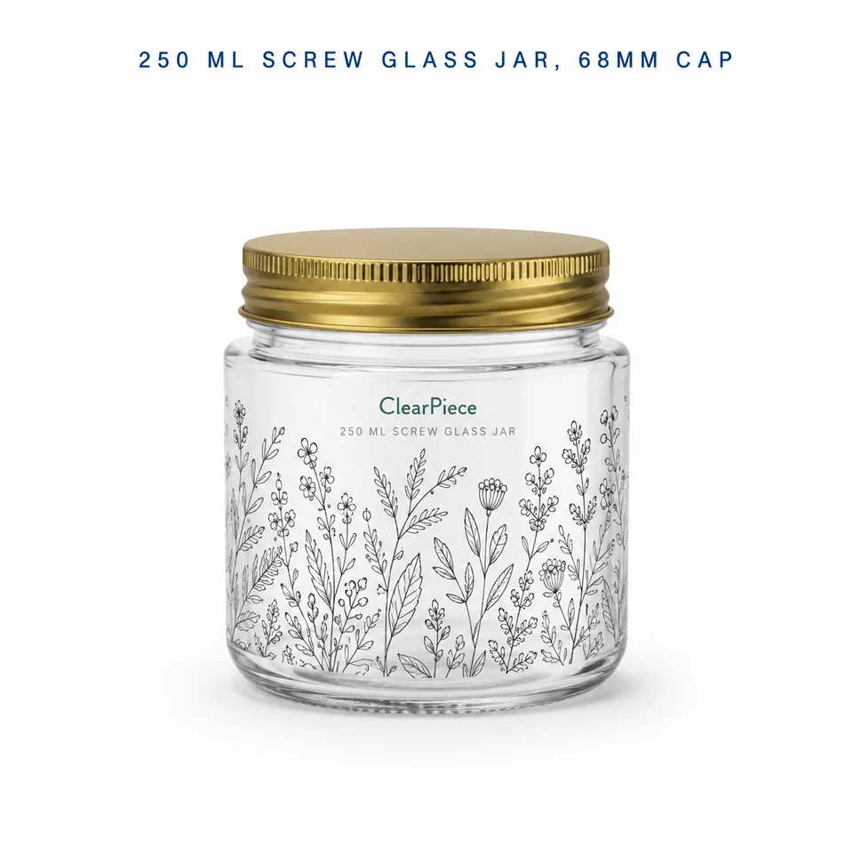 250 ml Screw Glass Jar, 68mm Closure view 3