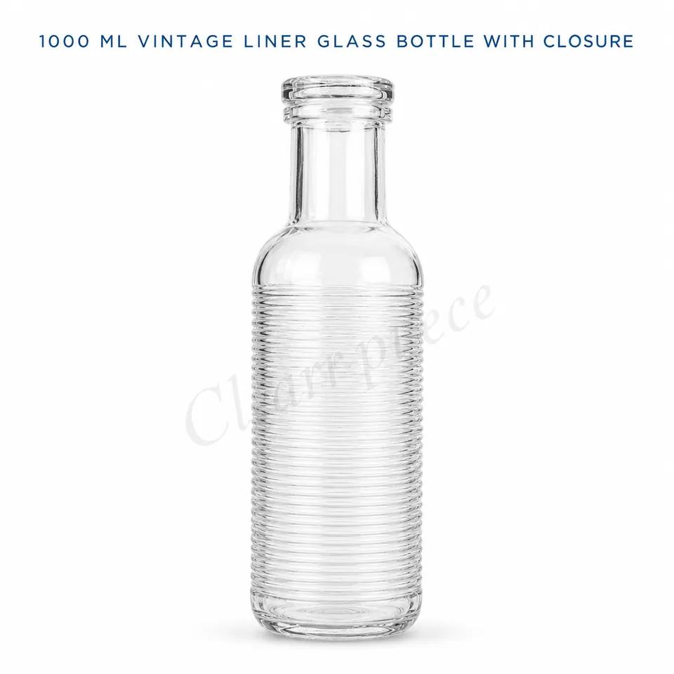 1000ml Vintage Liner Glass Bottle with Closure view 1