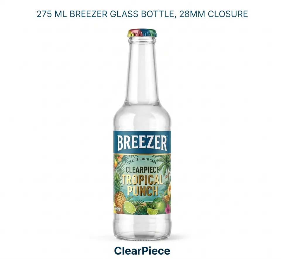275 ml Breezer Glass Bottle, 28mm CLosure view 3