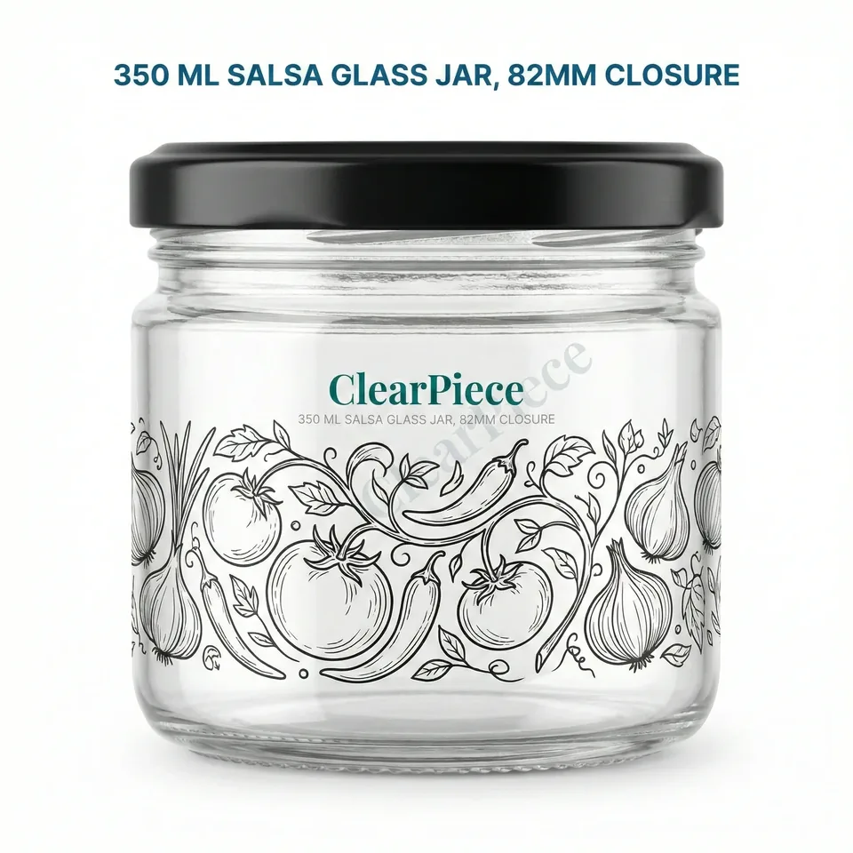 350 ml Salsa Glass Jar 82mm Closure view 3