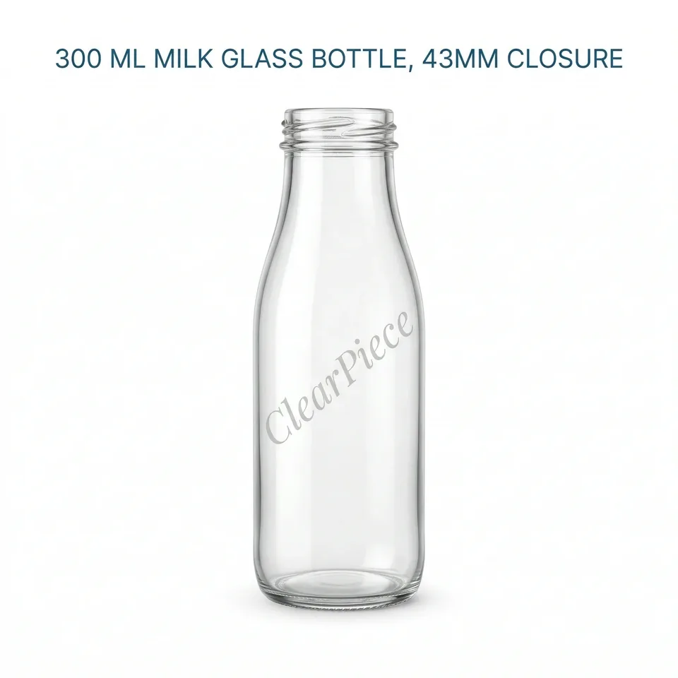 300 ml Milk Glass Bottle 43mm Closure view 1