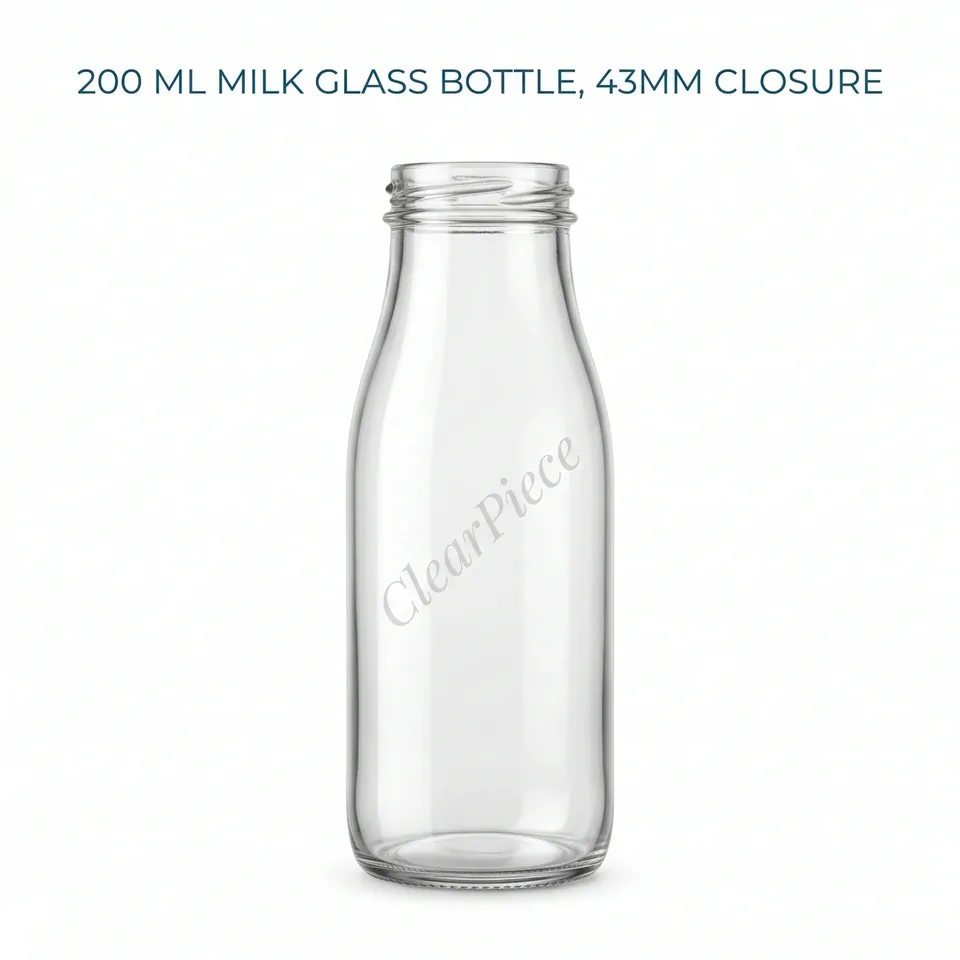 200 ml Milk Glass Bottle 43mm Closure view 1