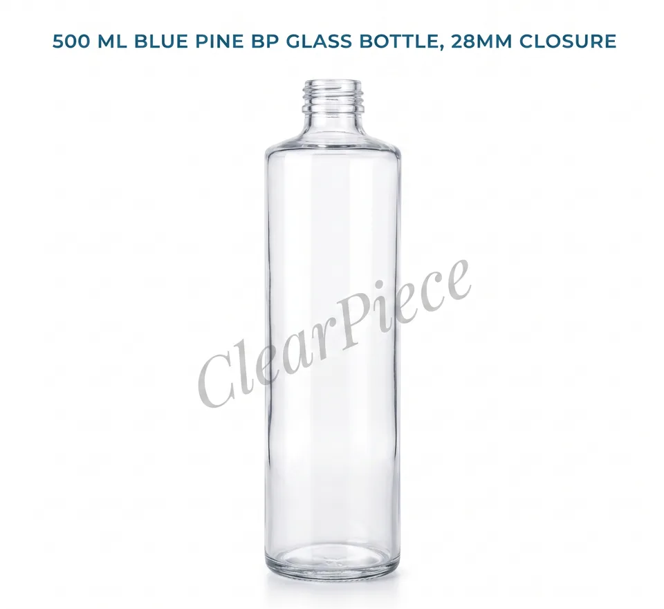 500 ml Blue Pine BP Glass Bottle, 28mm Closure view 1