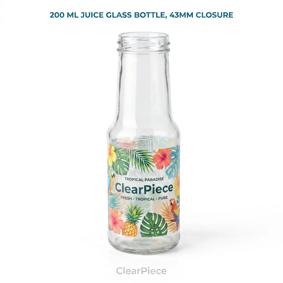 200 ml Juice Glass Bottle, 43 mm Closure view 3
