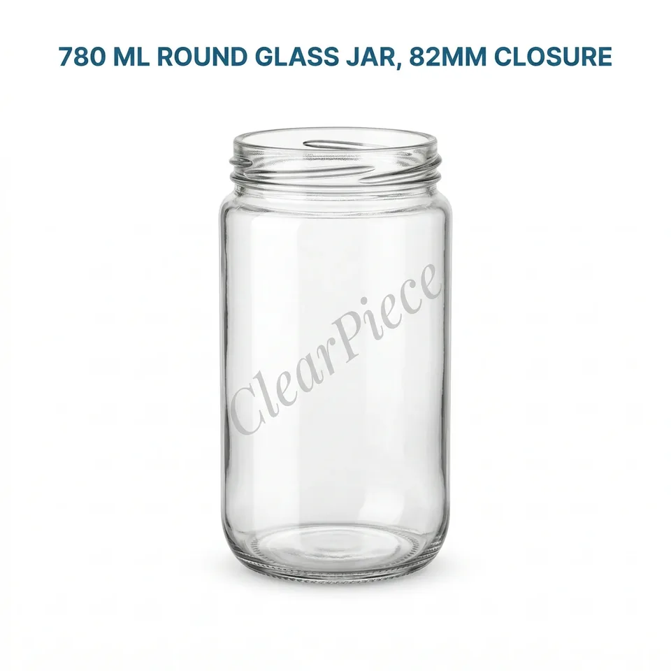 780 ml Round Glass Jar, 82mm Closure view 1