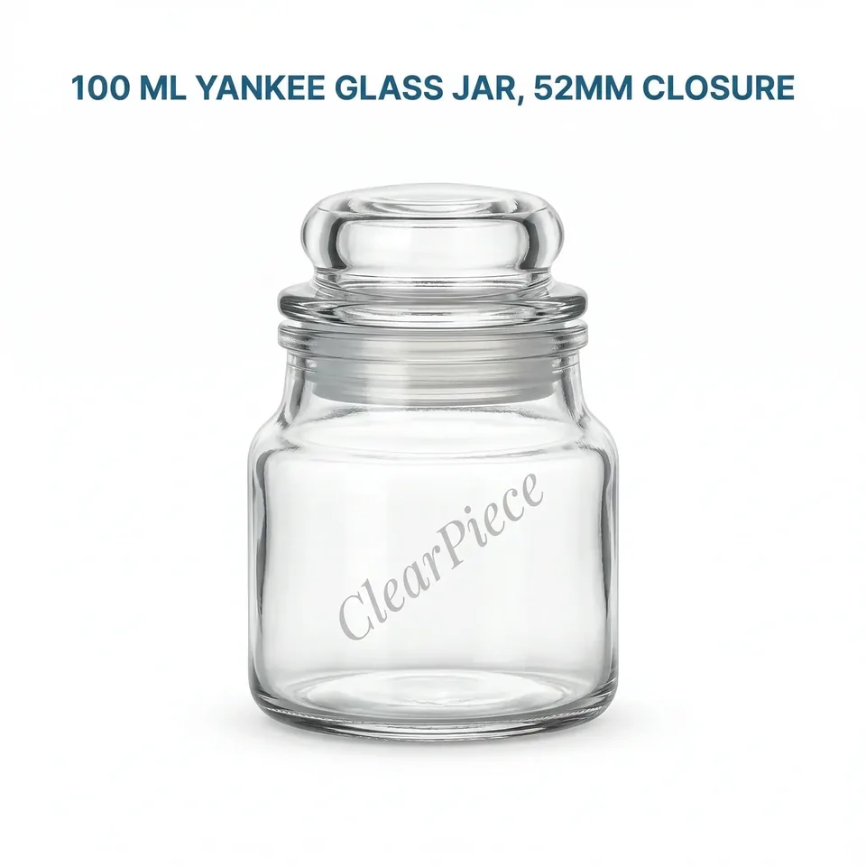 100 ml Yankee Glass Jar with Glass Closure view 1