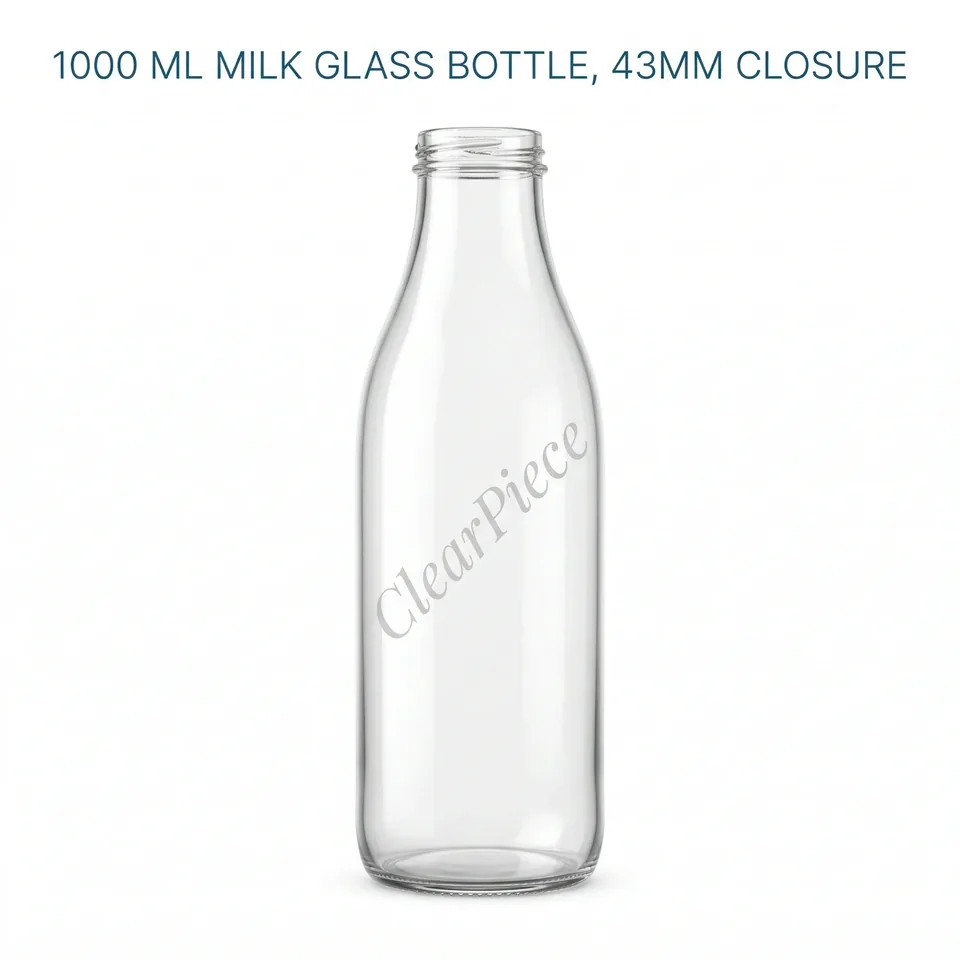 1000 ml Milk Glass Bottle 43mm Closure view 1