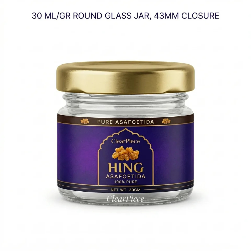 30 ml Round Glass Jar, 43mm Closure view 3