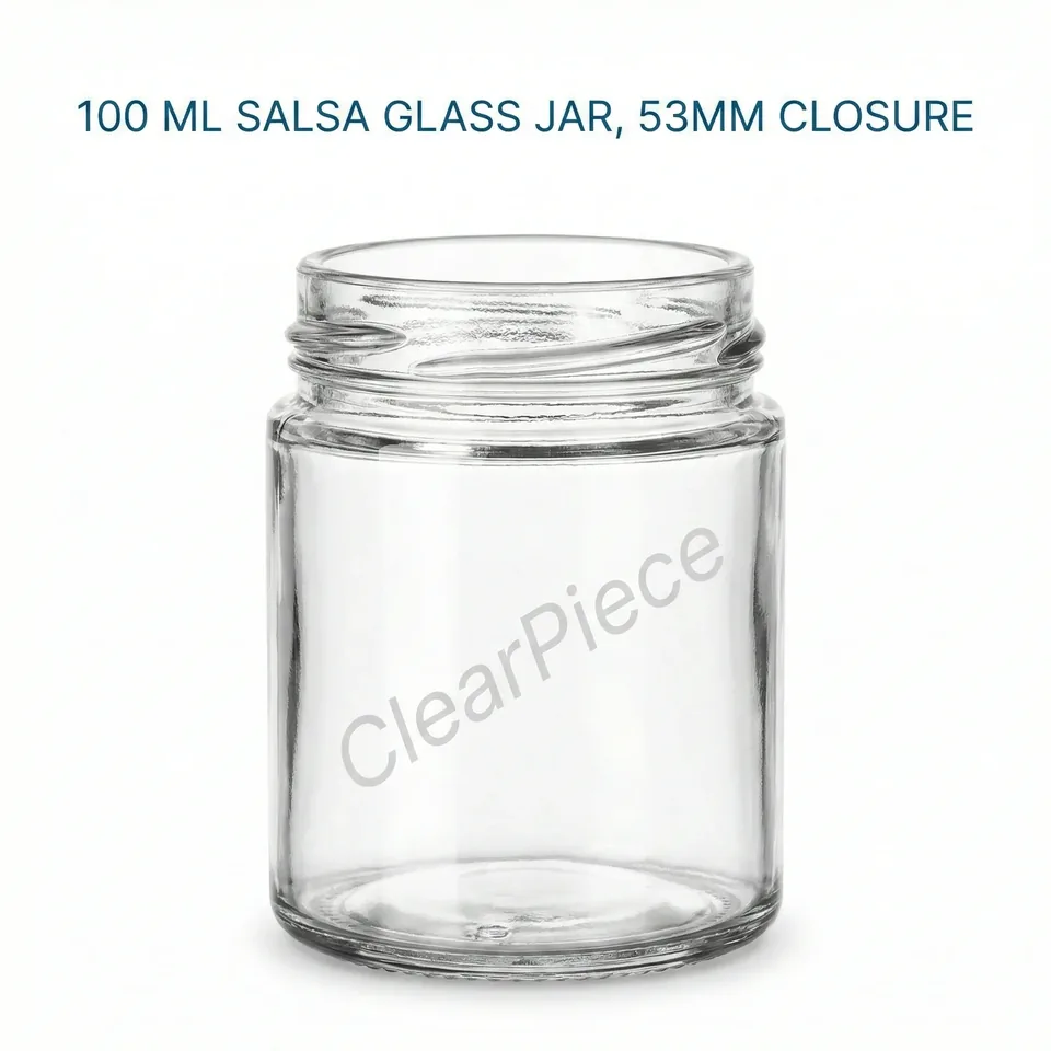100 ml Salsa Glass Jar 53mm Closure view 1