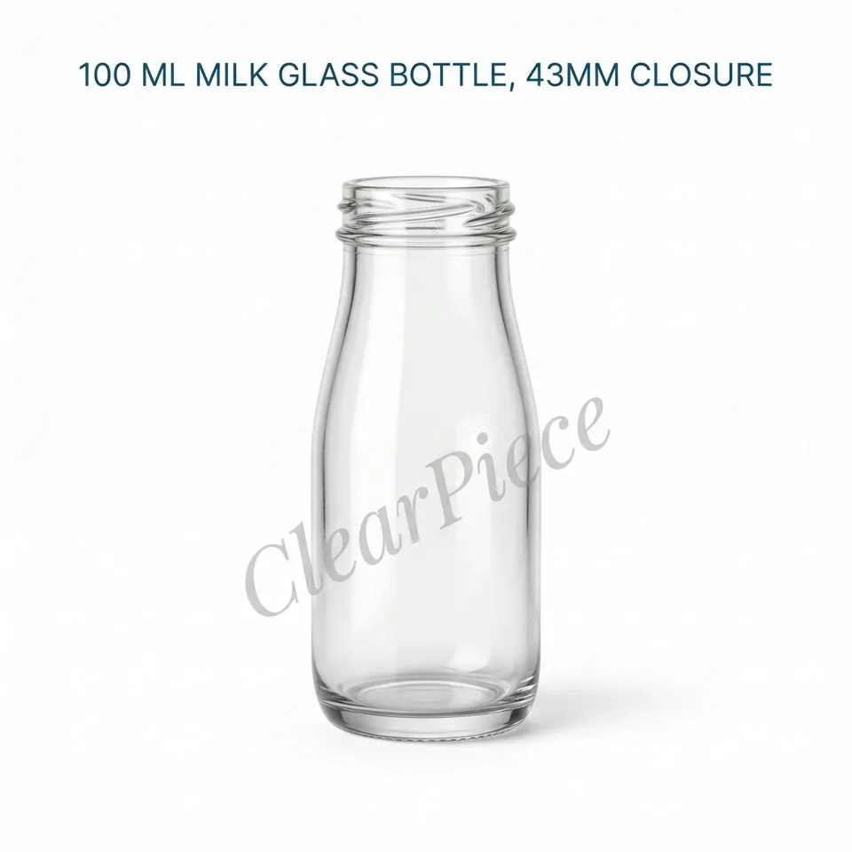 100 ml Milk Glass Bottle 43mm Closure view 1