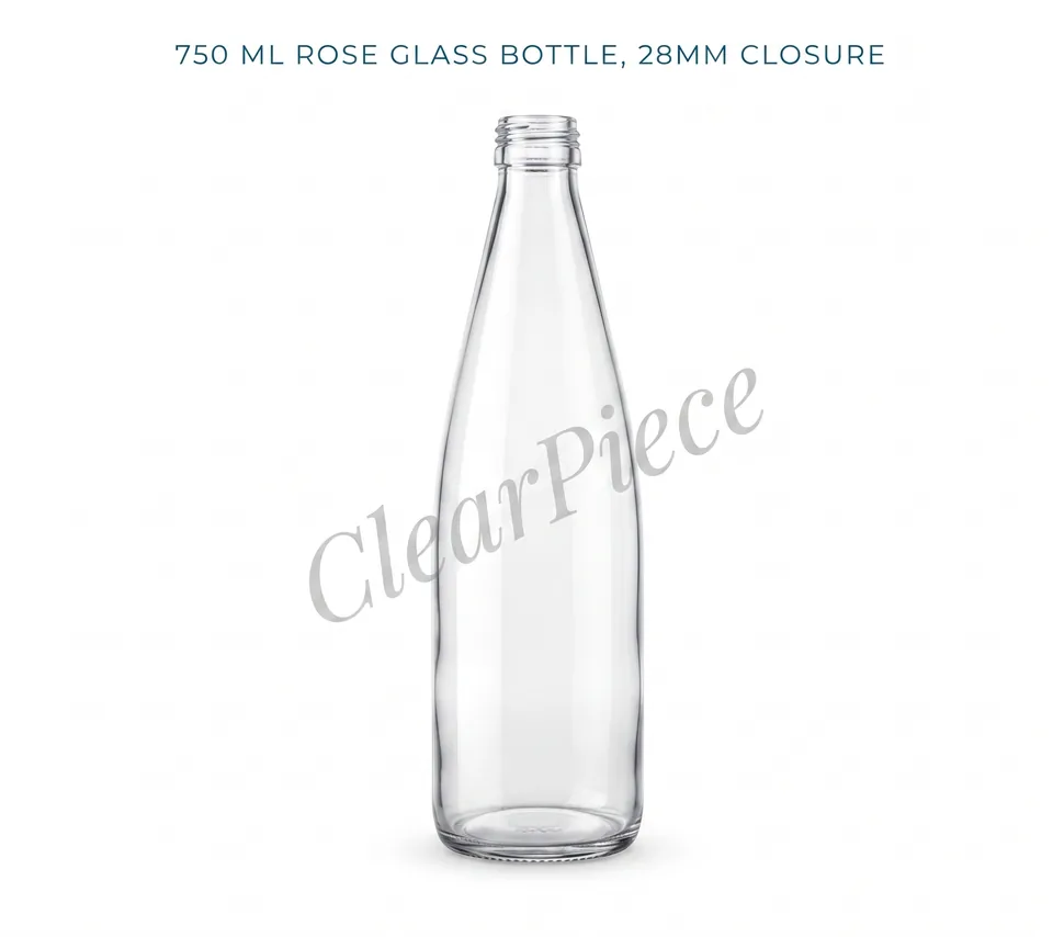 750 ml Rose Glass Bottle, 28mm Closure view 1