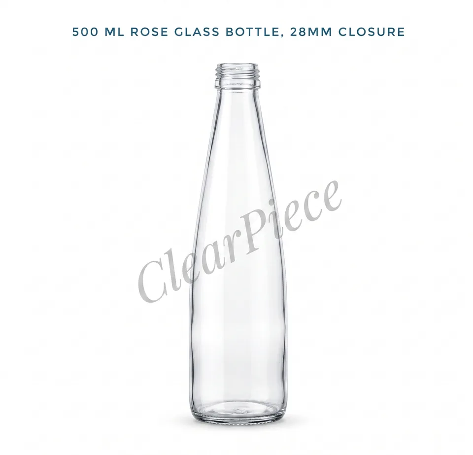 500 ml Rose Glass Bottle, 28 mm Closure view 1