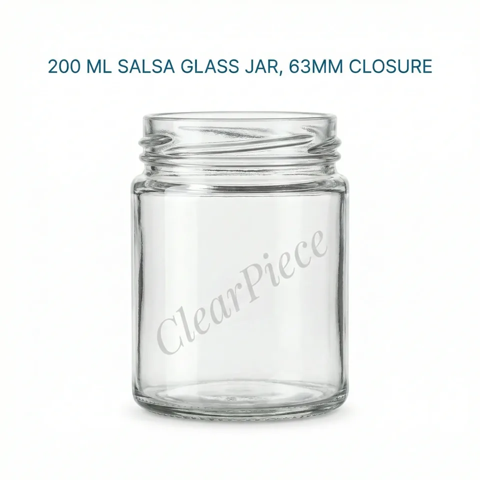 200 ml Salsa Glass Jar 63mm Closure view 1