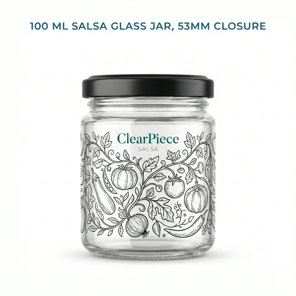 100 ml Salsa Glass Jar 53mm Closure view 3