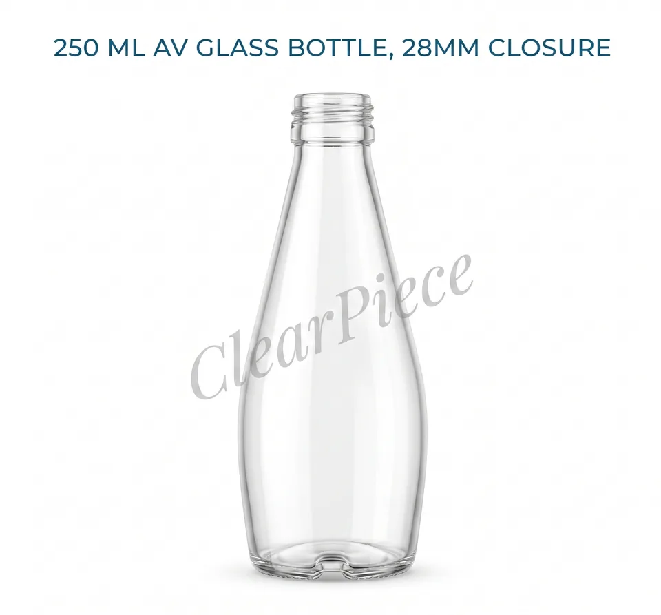 250 ml AV Glass Bottle, 28mm Closure view 1