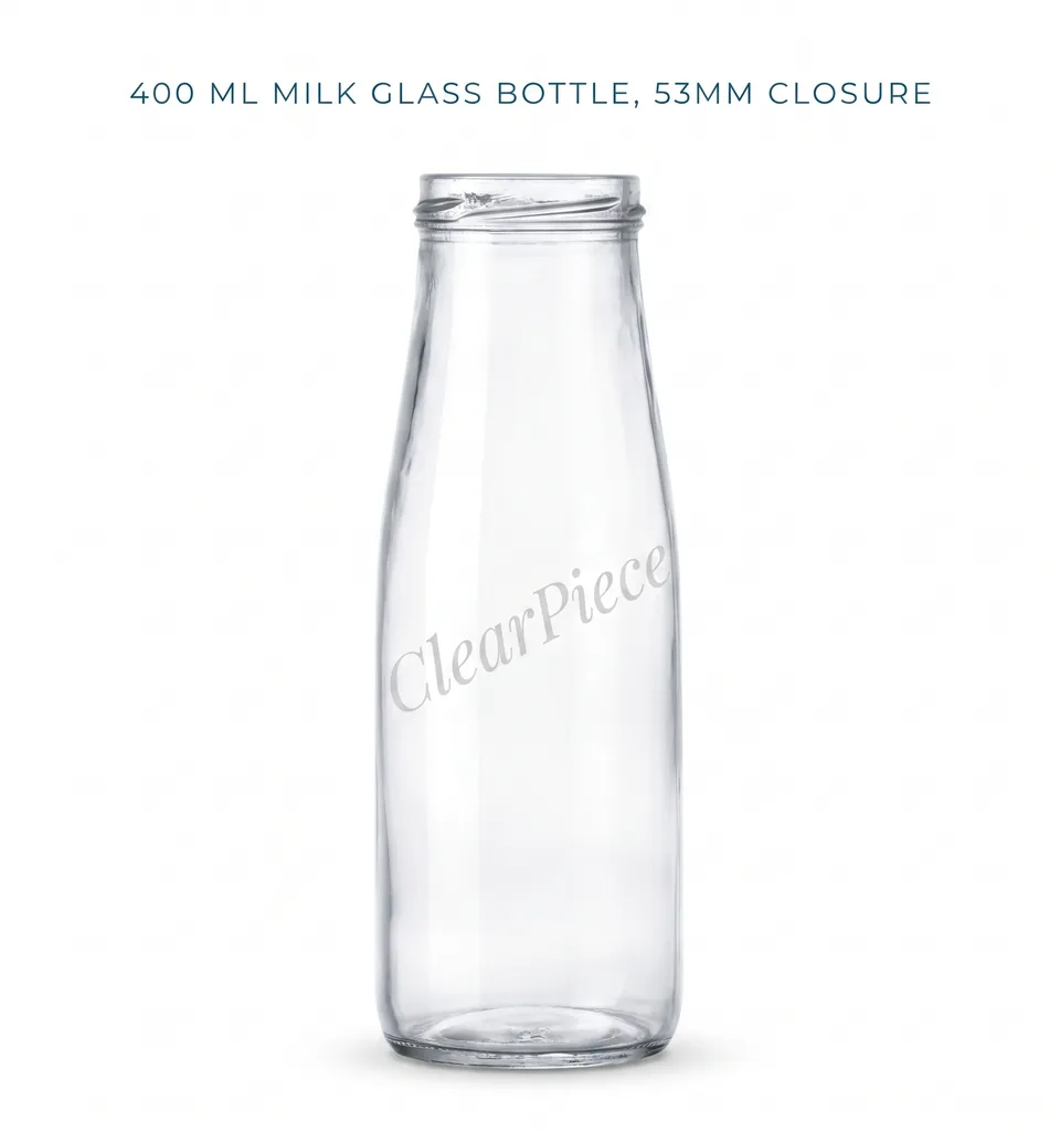 400 ml Milk Glass Bottle, 53mm Closure view 1