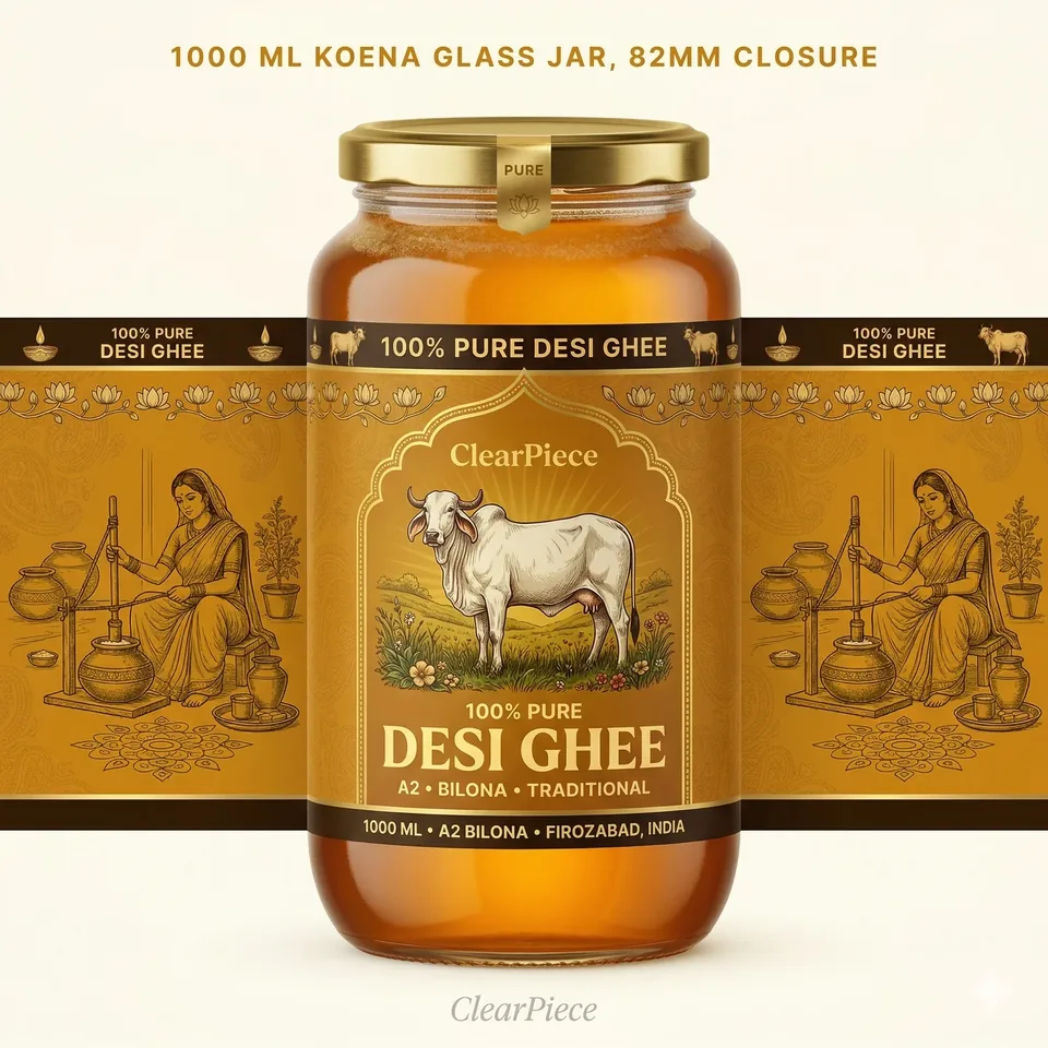 1000 ml Koena Glass Jar, 82mm Closure view 3