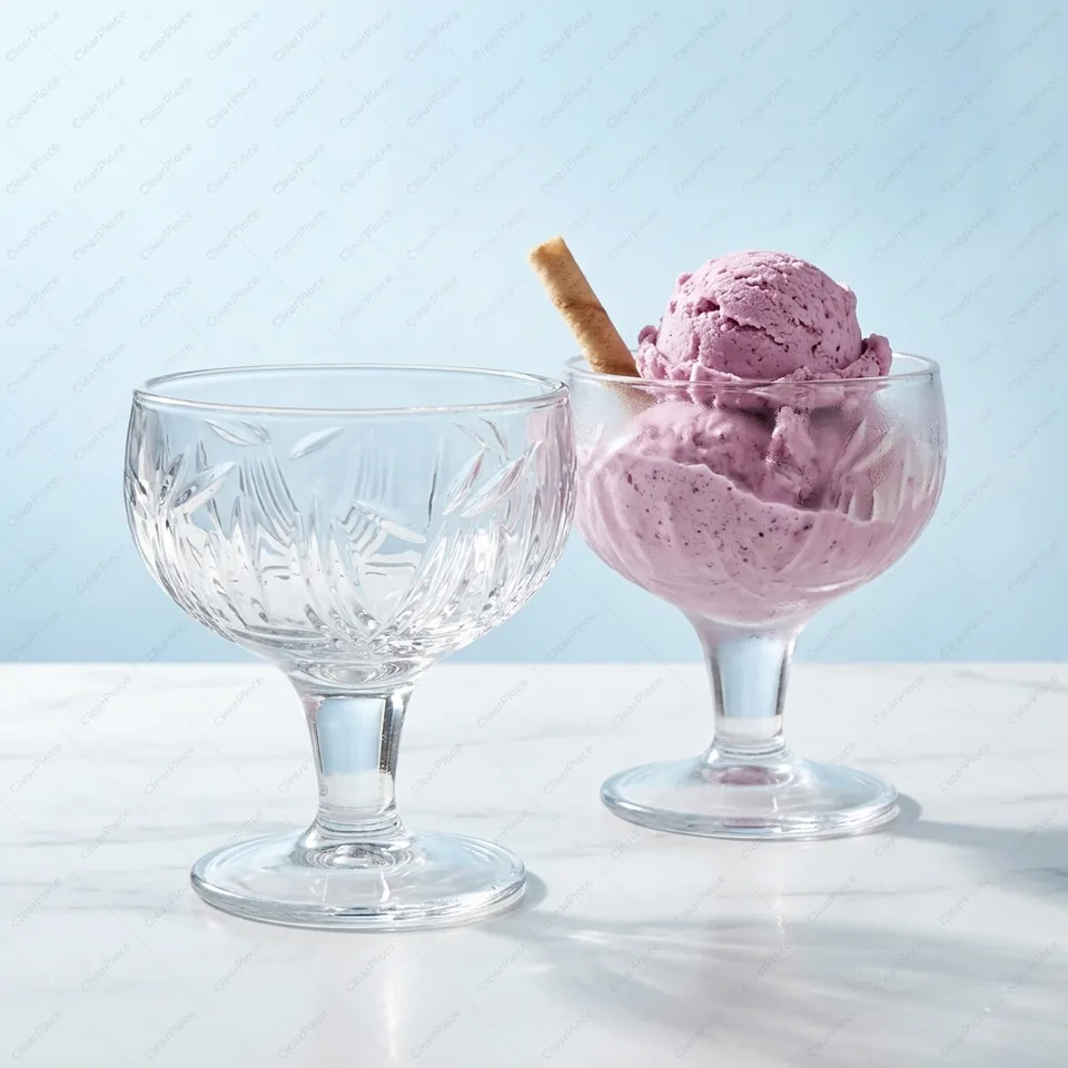 Glassware Ice Cups Talwar Cut, 200 ml view 2